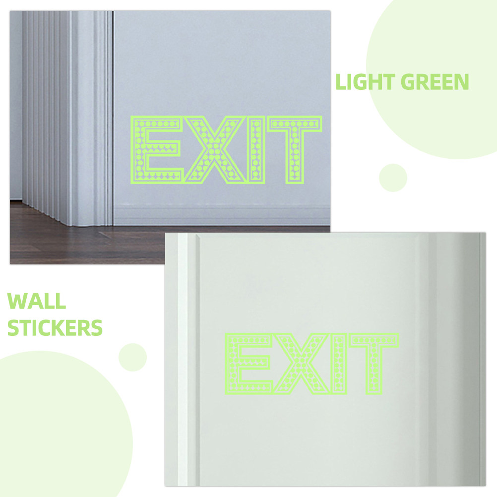 Emergency Exit Sign - 2 Sheets Night Luminous Exit Signs