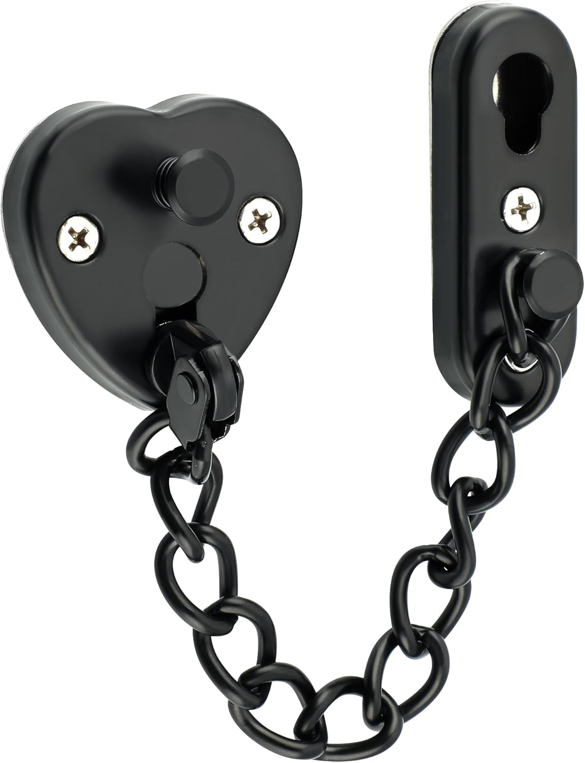 Security Chain Door - Heart-Shaped Door Chain Lock with Press-to-Unlock,