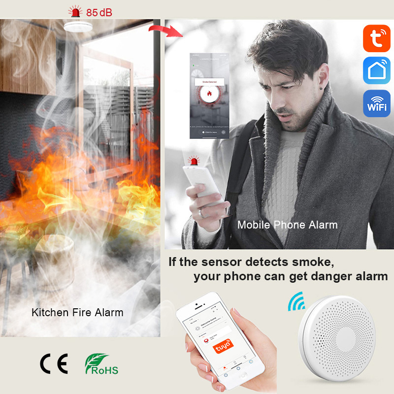 2 in 1 Version WiFi Tuya Smart - Smoke Detector Interconnected incelemesi ve fiyatı