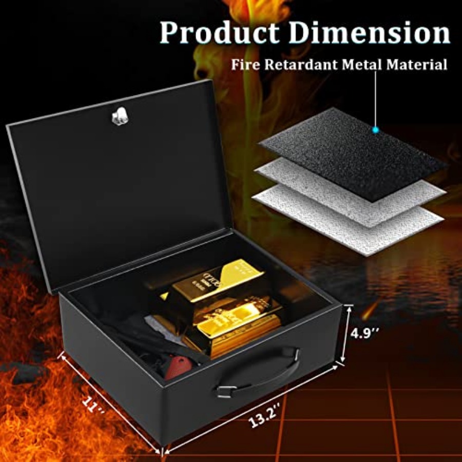 Portable Metal Safe Box with K - Fire Safe Document incelemesi ve fiyatı