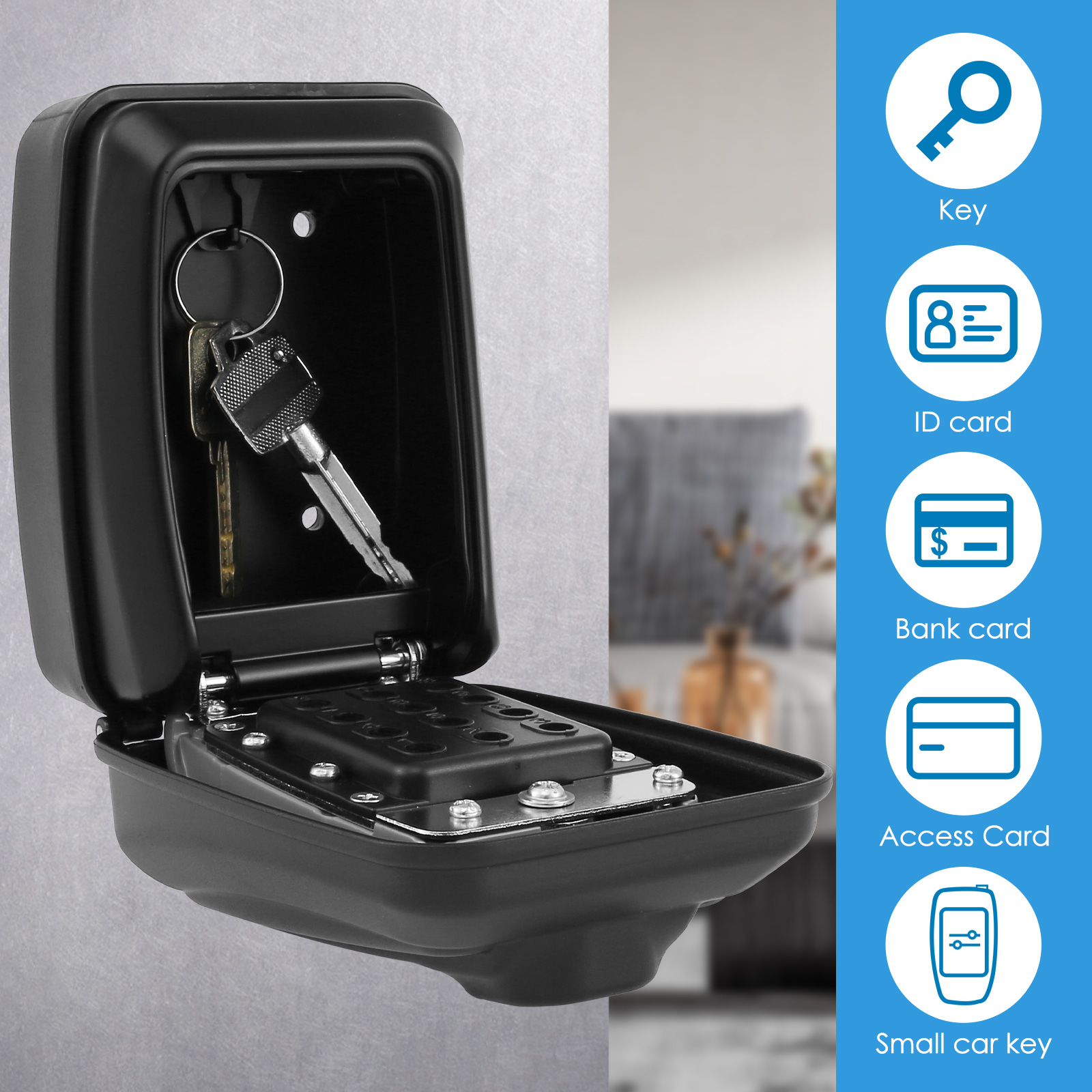 Key Lock Box Wall-Mount Secret - Lockbox Key Secure incelemesi ve fiyatı