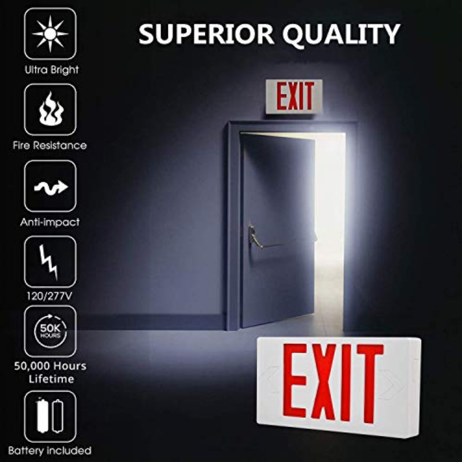 Ultra Slim LED Exit Sign, Red  - Emergency Exit Sign incelemesi ve fiyatı