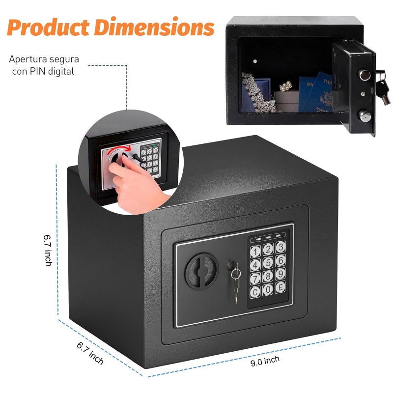 Digital Electronic Safe Box wi - Lockbox Key Secure incelemesi ve fiyatı