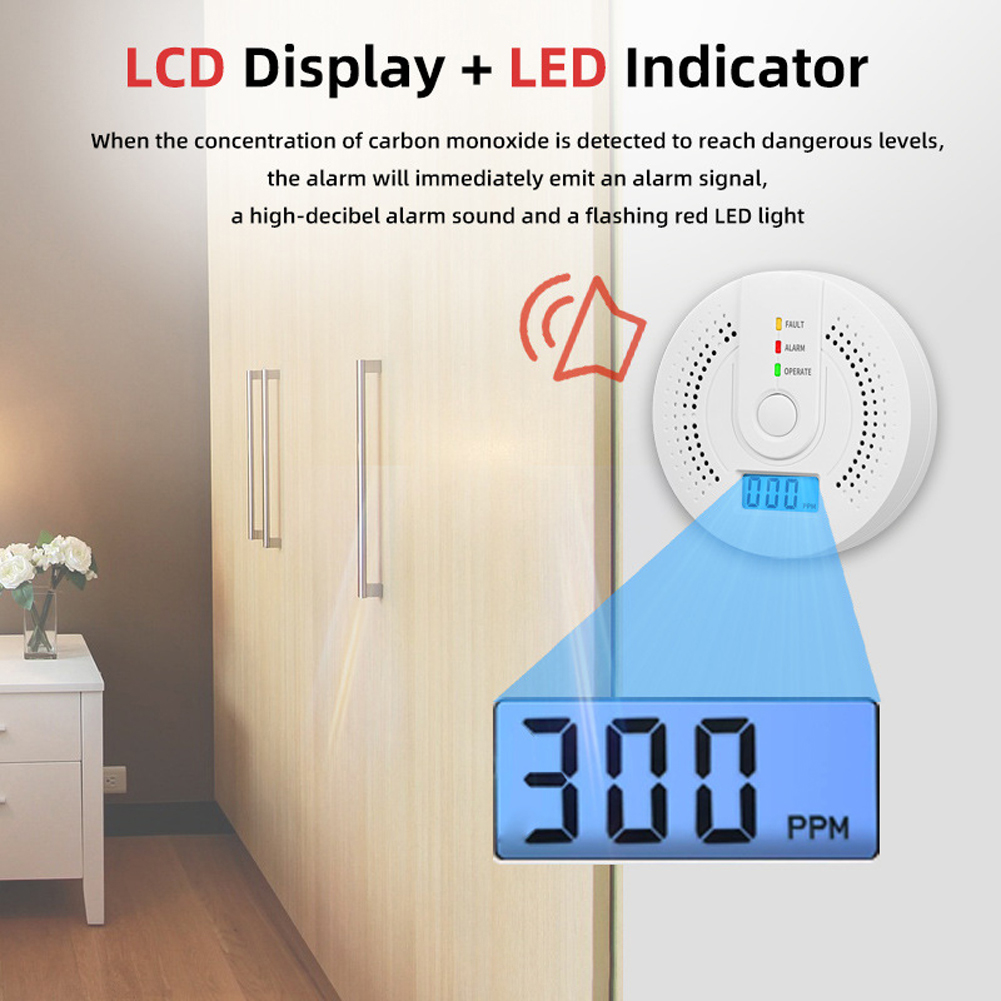 5-1PCS Digital Carbon Monoxide - Smoke Detector Interconnected incelemesi ve fiyatı