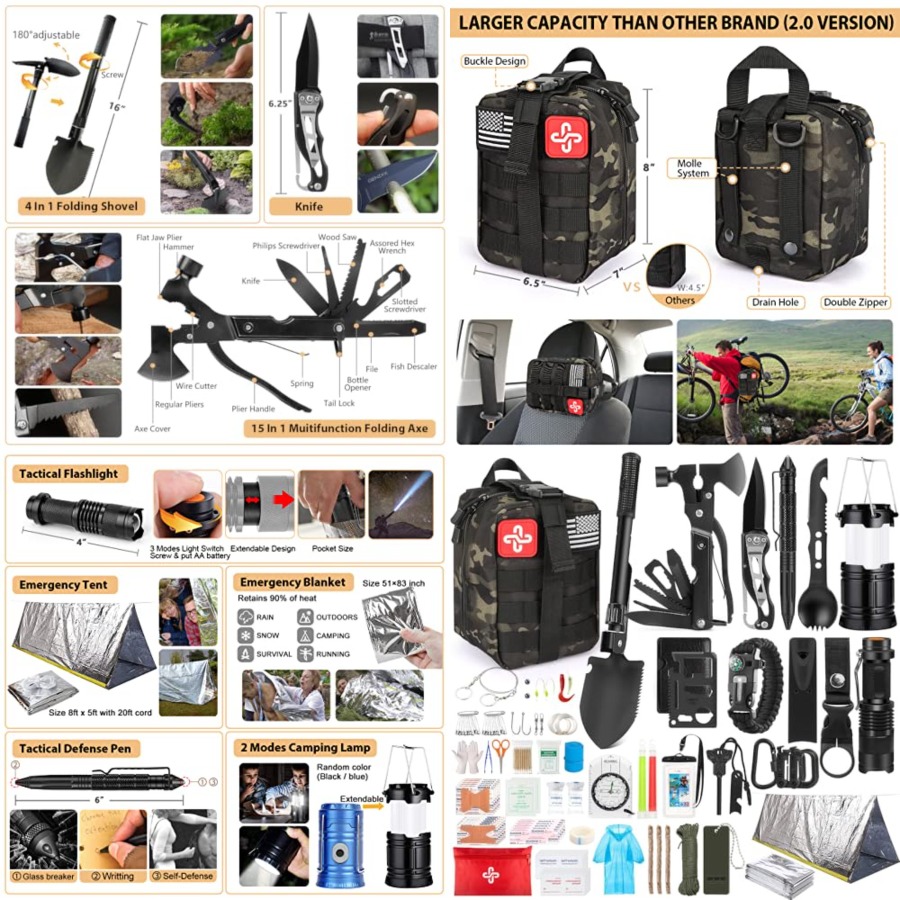 Survival Kit, 250Pcs Survival  - First Aid Bag Kit incelemesi ve fiyatı