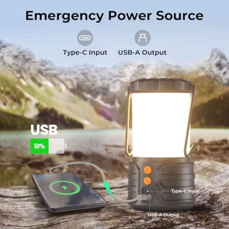 Camping Lantern, 5000mAh Recha - Power Outage Light incelemesi ve fiyatı