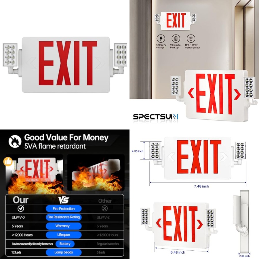 Spectsun 1 Pack Exit Signs wit - Emergency Exit Sign incelemesi ve fiyatı