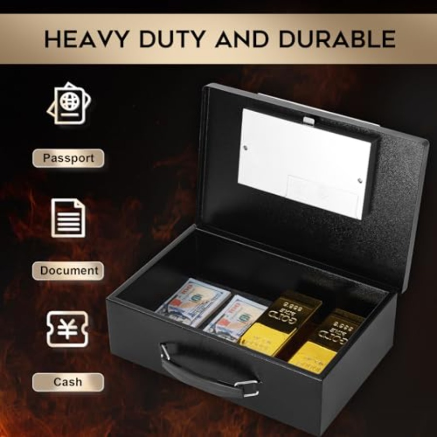 Portable Metal Safe Box with D - Fire Safe Document incelemesi ve fiyatı