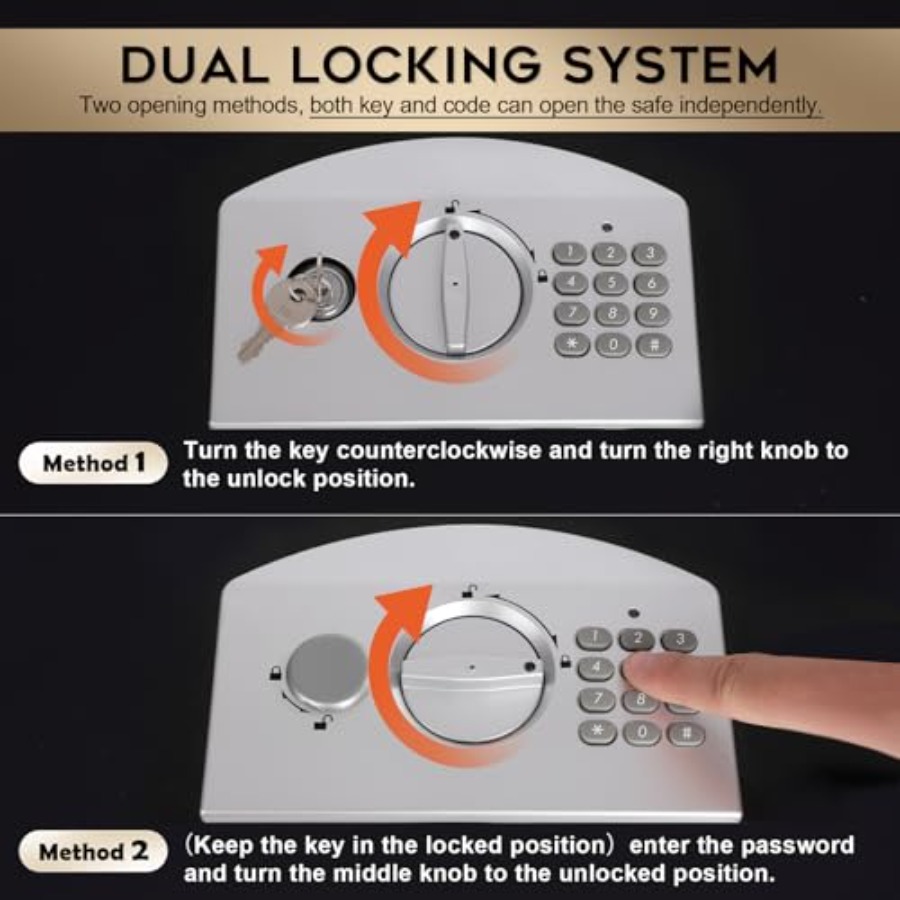 Portable Metal Safe Box with D - Fire Safe Document incelemesi ve fiyatı
