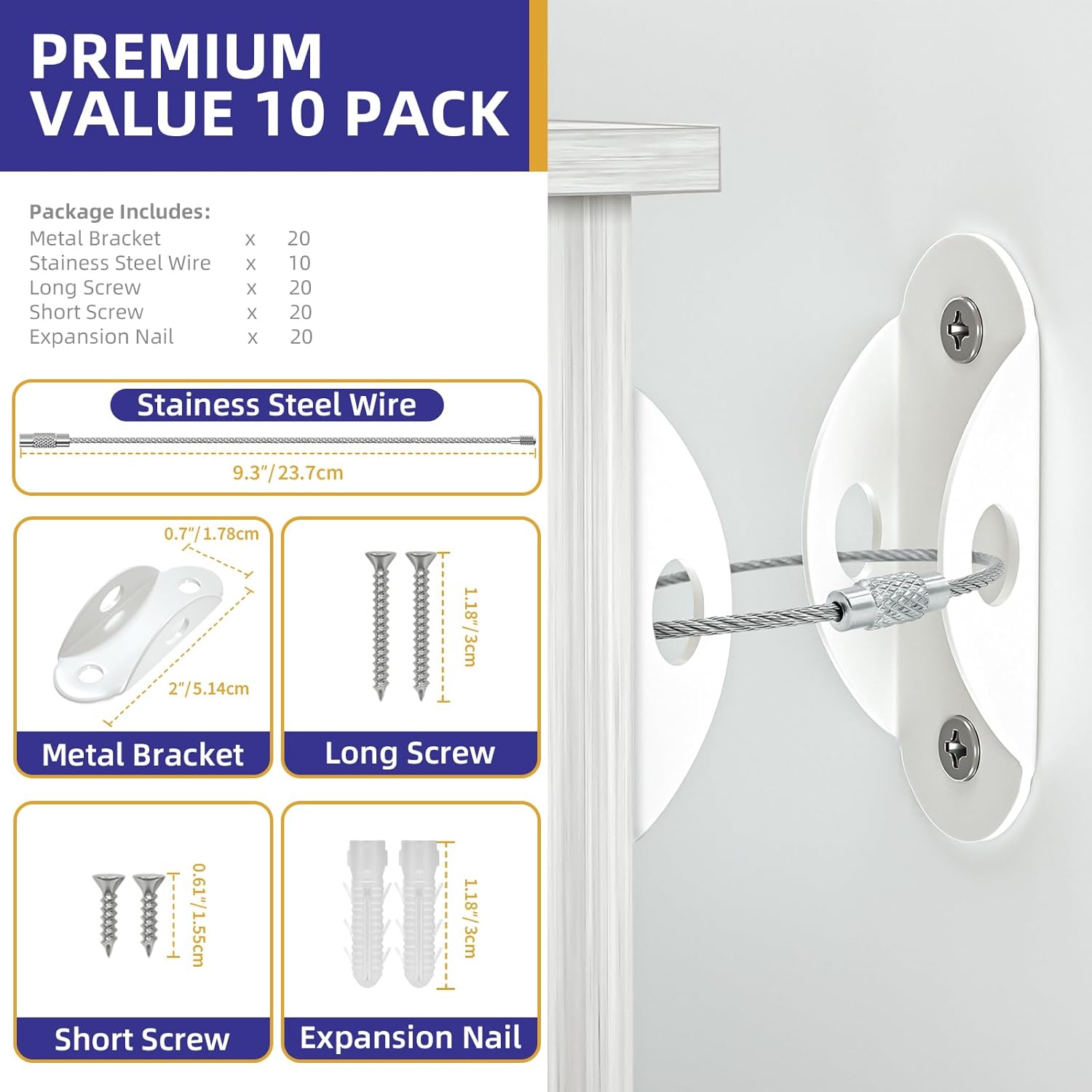 Furniture Anchors (10 Pack), F - Earthquake Anchor Strap incelemesi ve fiyatı