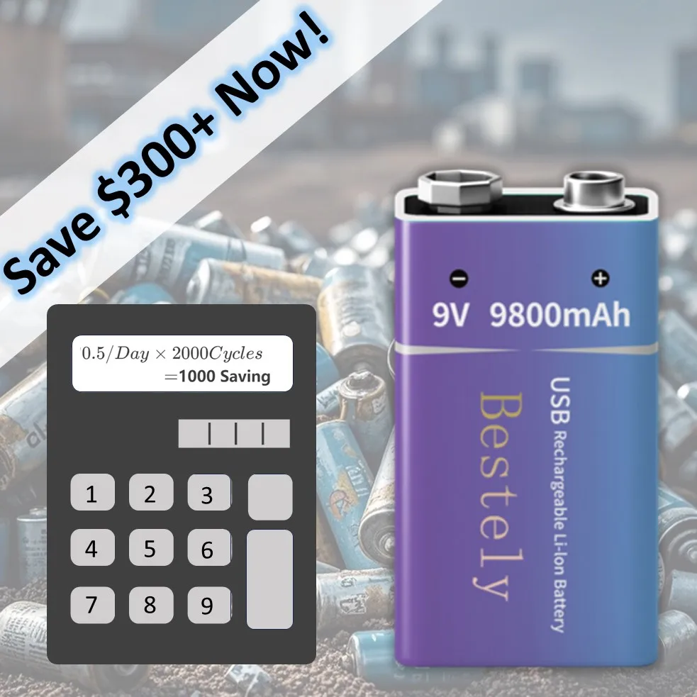 Rechargeable 9V Battery, 9800m - Smoke Detector Interconnected incelemesi ve fiyatı