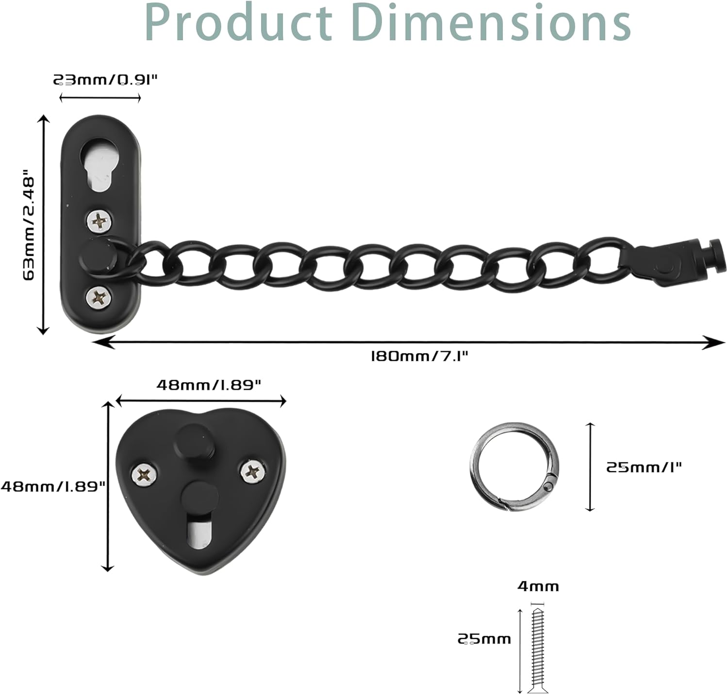Heart-Shaped Door Chain Lock w - Security Chain Door incelemesi ve fiyatı