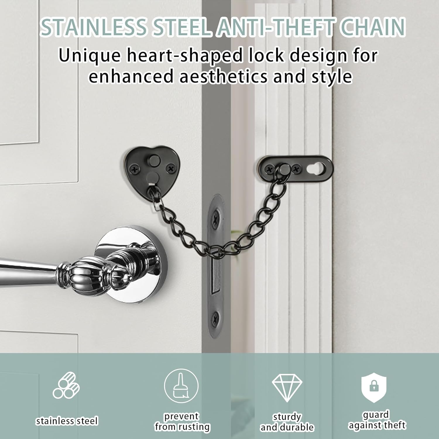 Heart-Shaped Door Chain Lock w - Security Chain Door incelemesi ve fiyatı