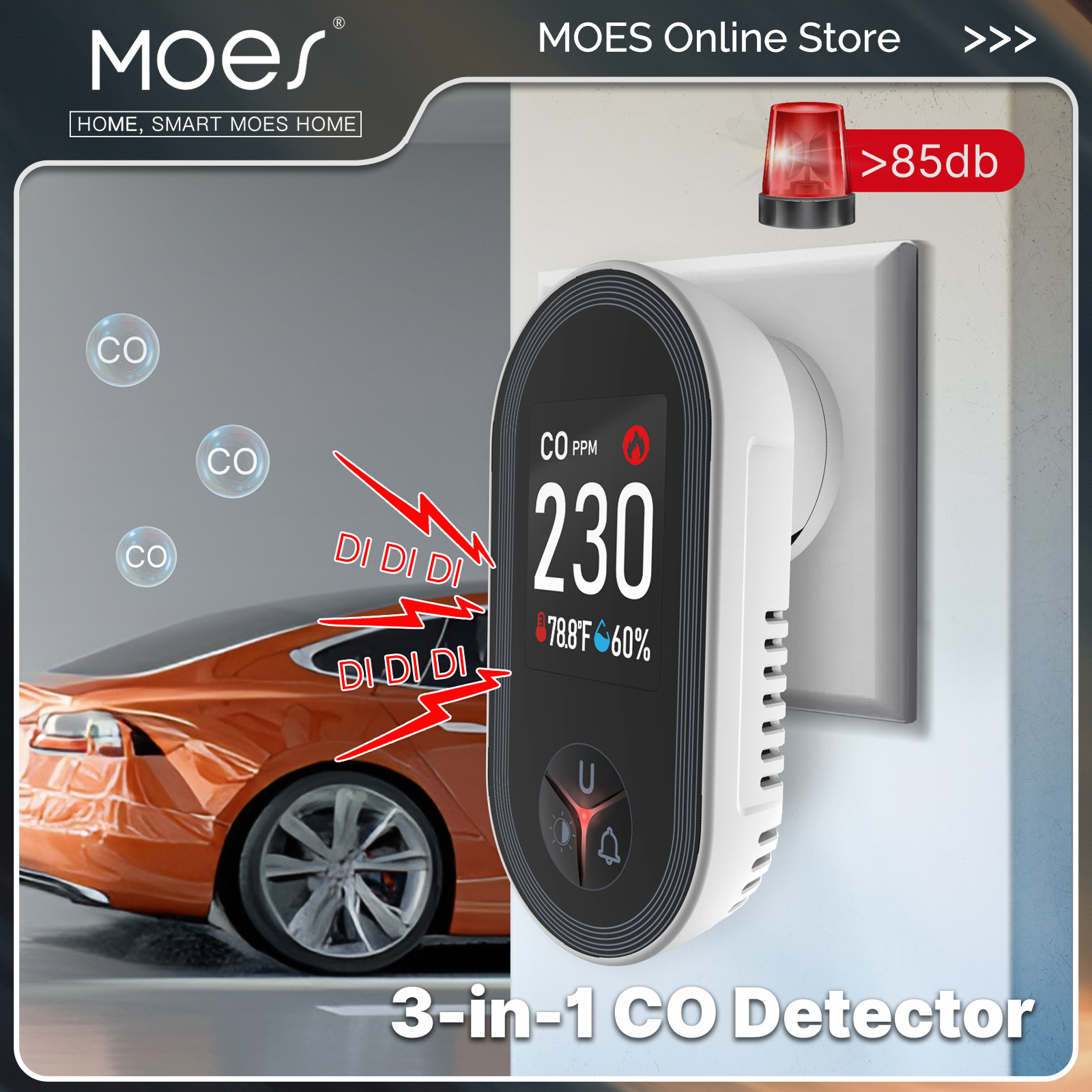 MOES 3in1 Carbon Monoxide Dete - Co Detector Plug incelemesi ve fiyatı