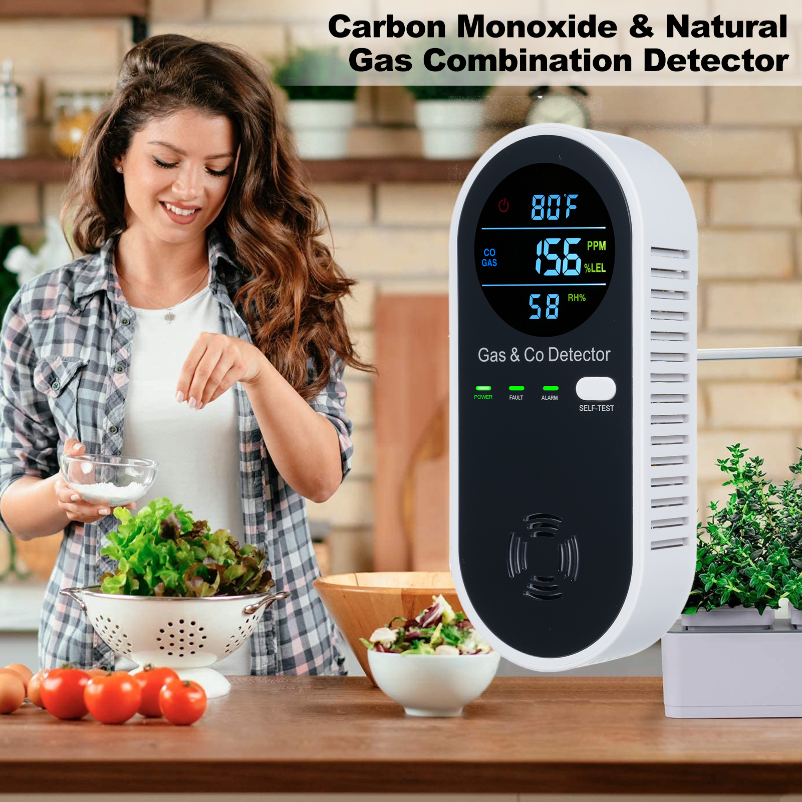 4 in 1 CO Monitor Alarm with L - Co Detector Plug incelemesi ve fiyatı