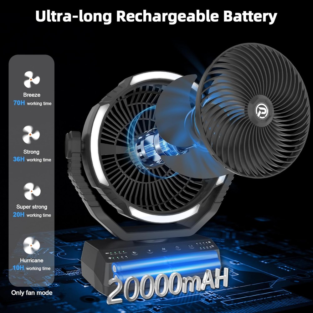 20000mAh Camping Fan with Ligh - Power Outage Light incelemesi ve fiyatı
