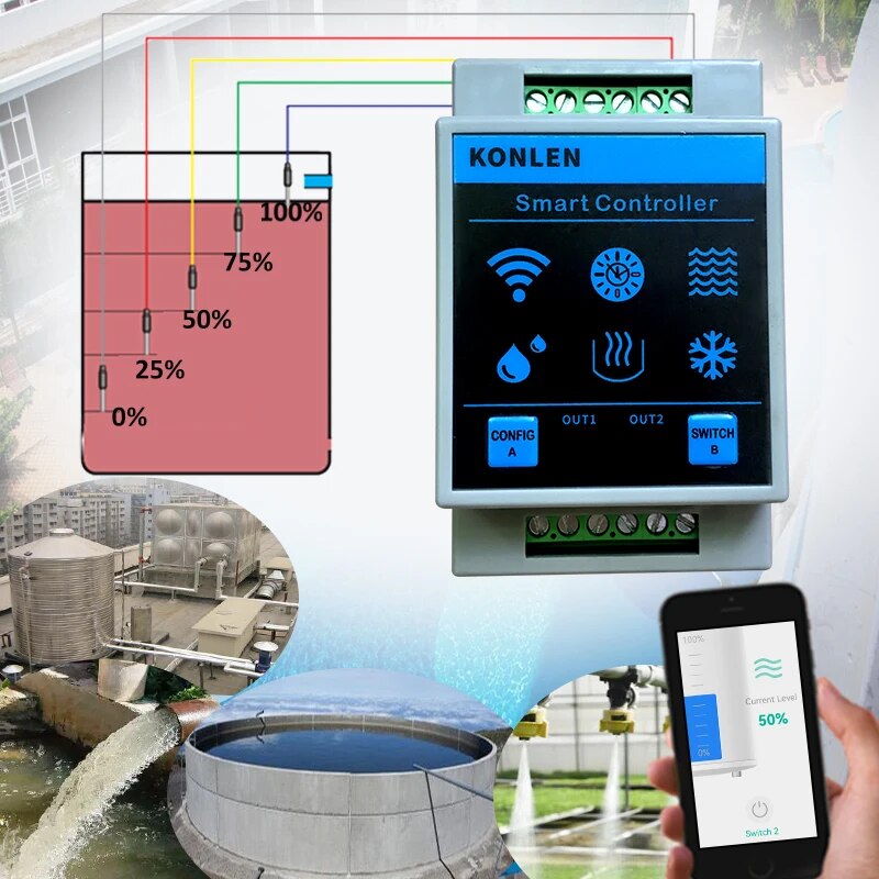 KONLEN Tuya Water Level Sensor - Water Alarm Sensor incelemesi ve fiyatı