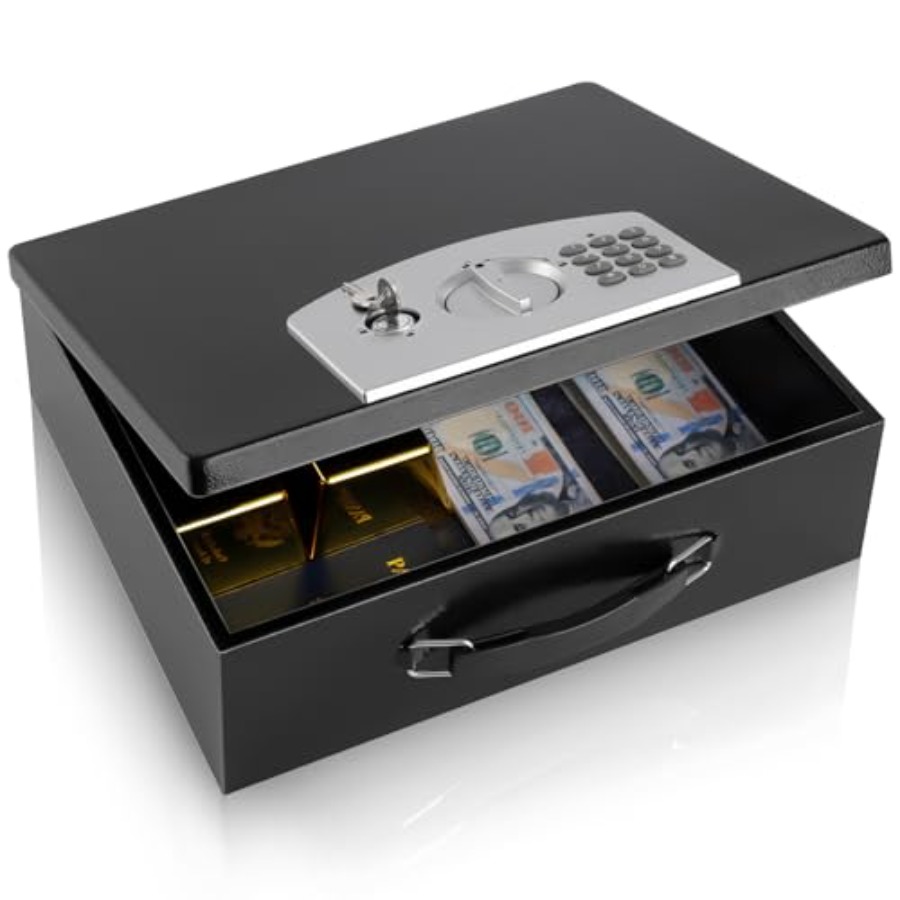 Portable Metal Safe Box with D - Fire Safe Document incelemesi ve fiyatı