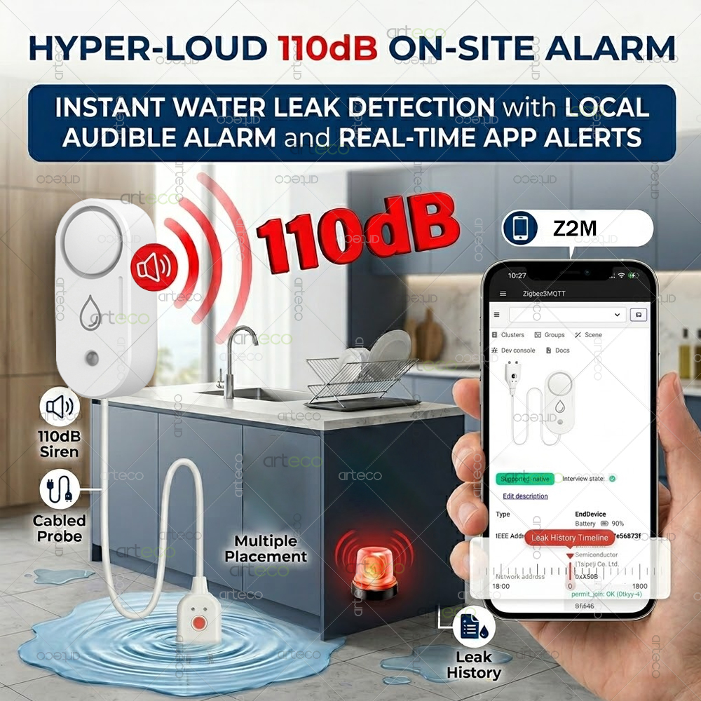 Zigbee Water Leak Detector Sma - Water Alarm Sensor incelemesi ve fiyatı