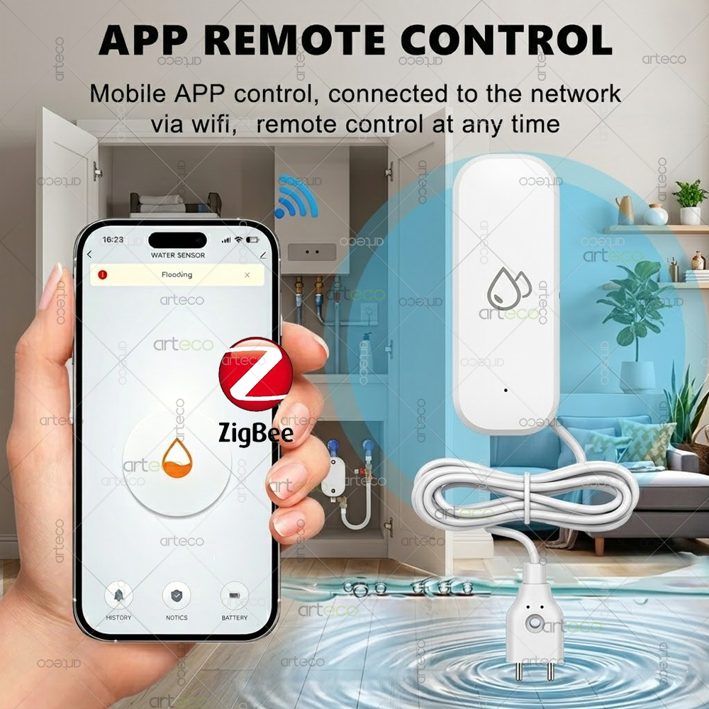 Zigbee Water Leak Detector Sma - Water Alarm Sensor incelemesi ve fiyatı