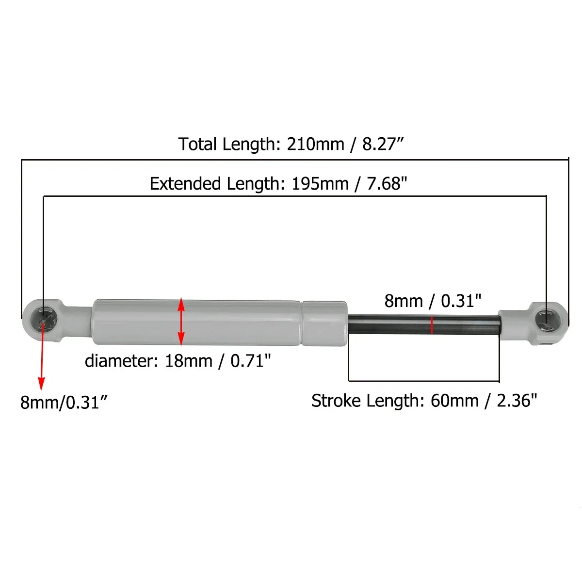200-380N 195mm 8mm for RV Bed  - Window Lock Bar incelemesi ve fiyatı