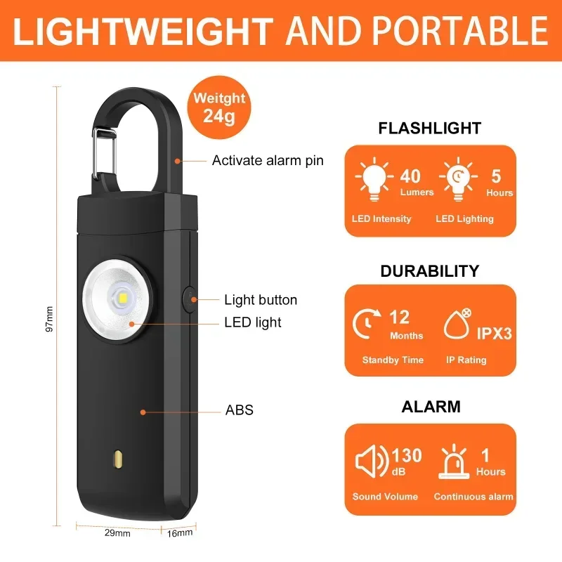 Self Defense LED Flashlight US - Personal Alarm Keychain incelemesi ve fiyatı