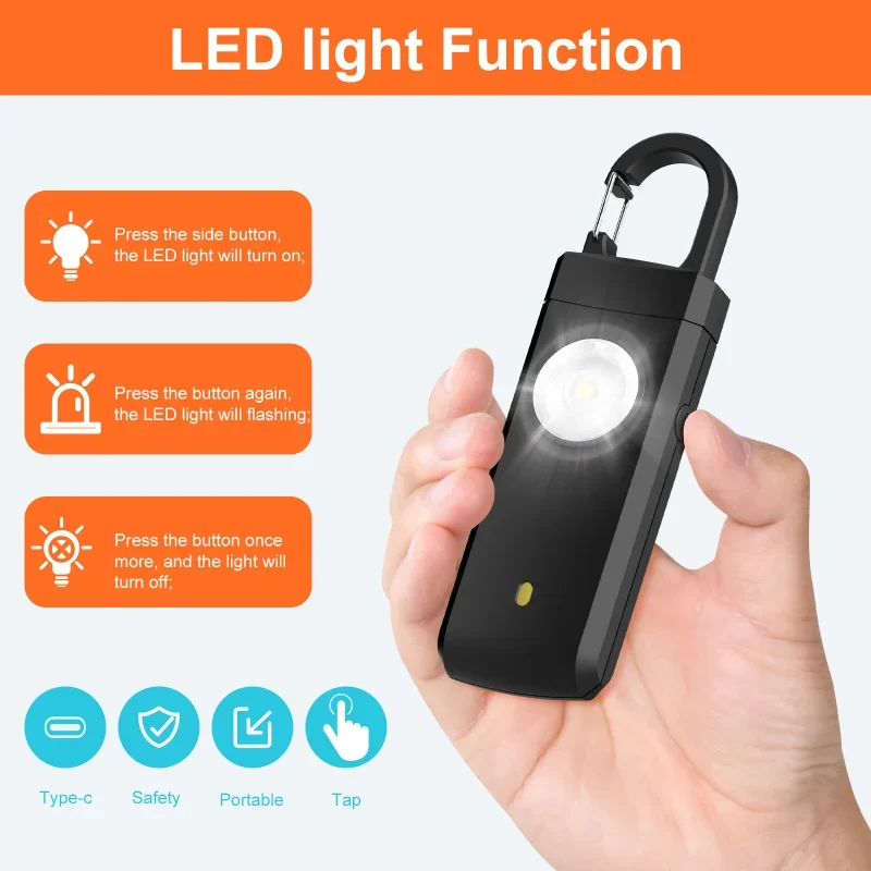 Self Defense LED Flashlight US - Personal Alarm Keychain incelemesi ve fiyatı