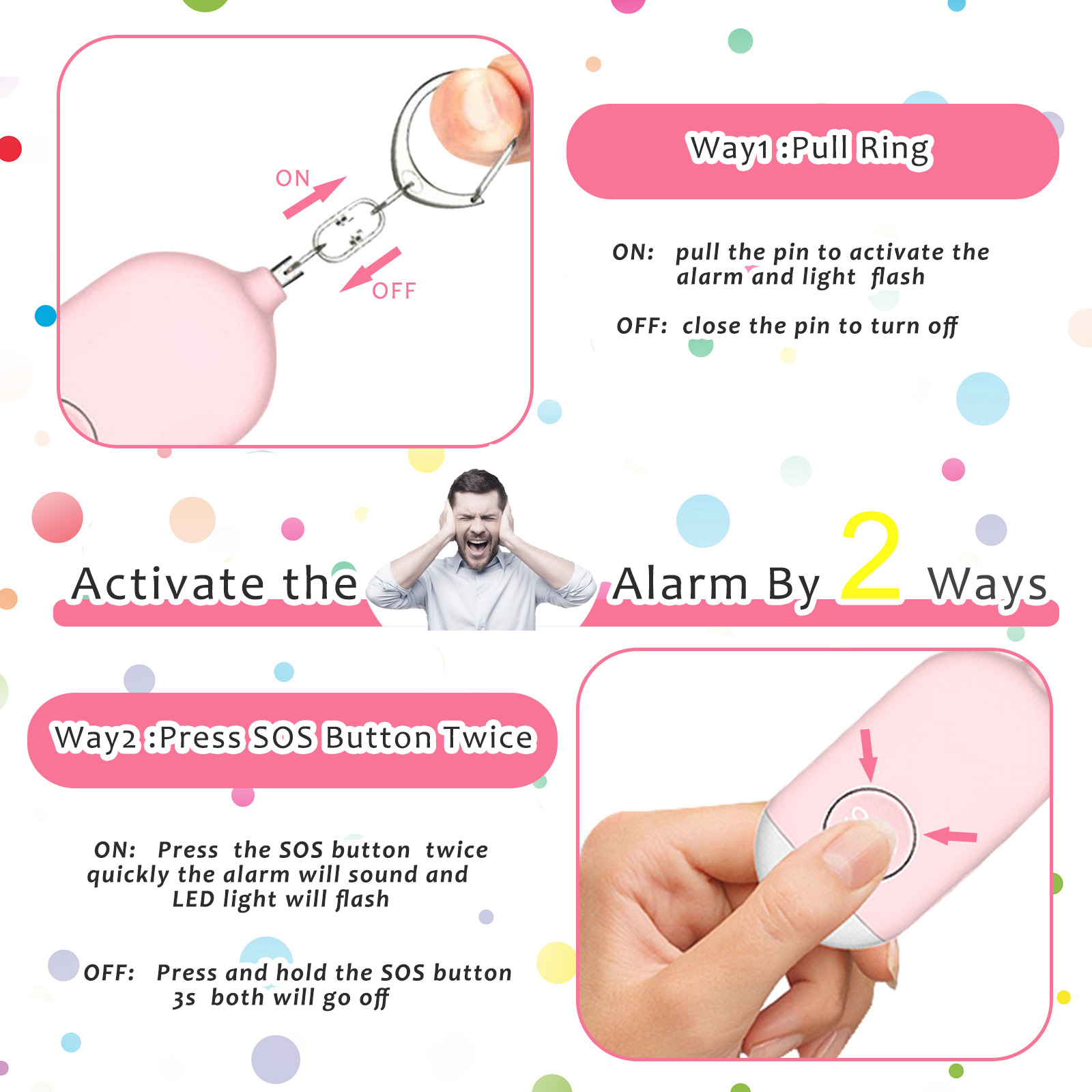 1pc Ultra-Loud 130DB Personal  - Personal Alarm Keychain incelemesi ve fiyatı