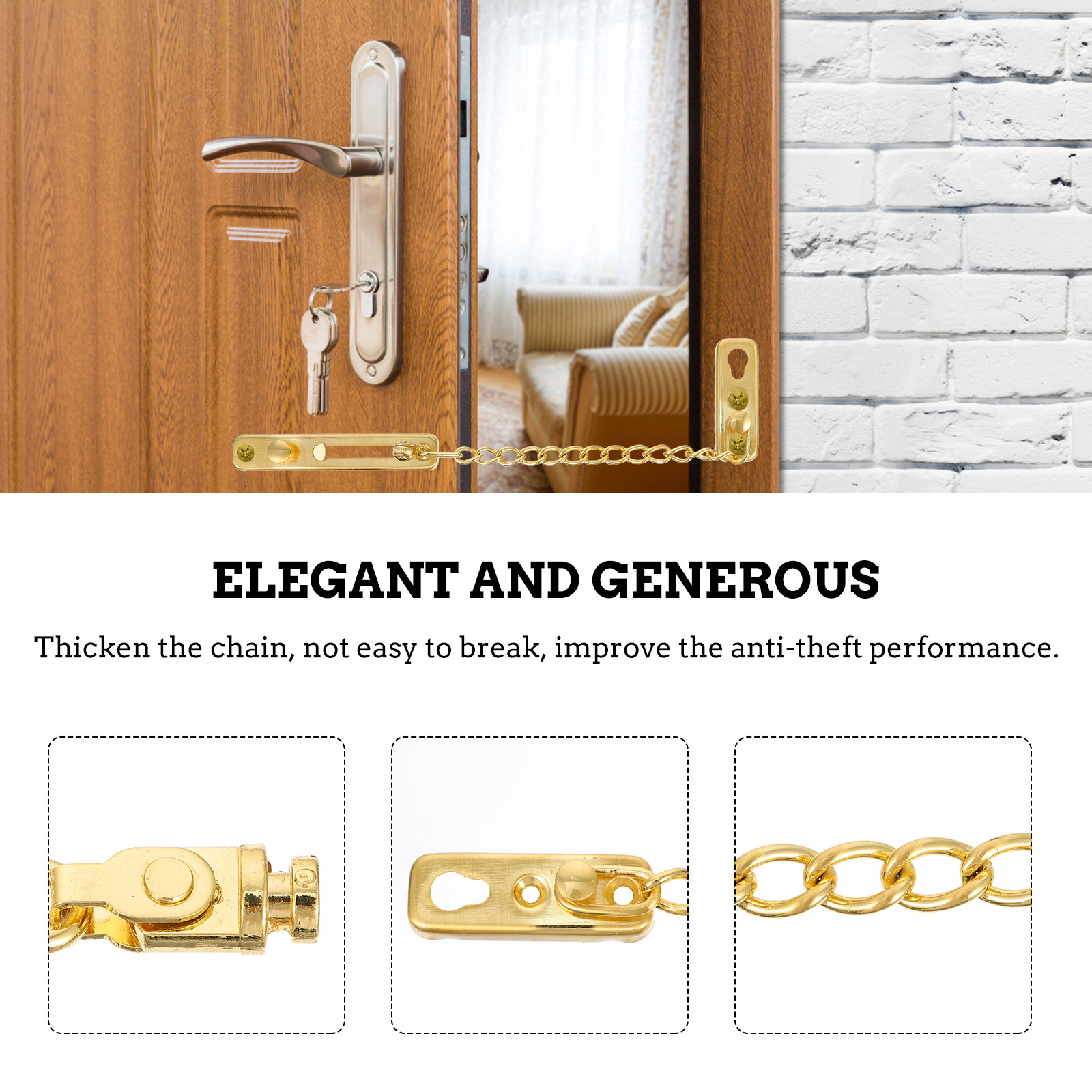 1Set Elegant Stainless Steel D - Security Chain Door incelemesi ve fiyatı