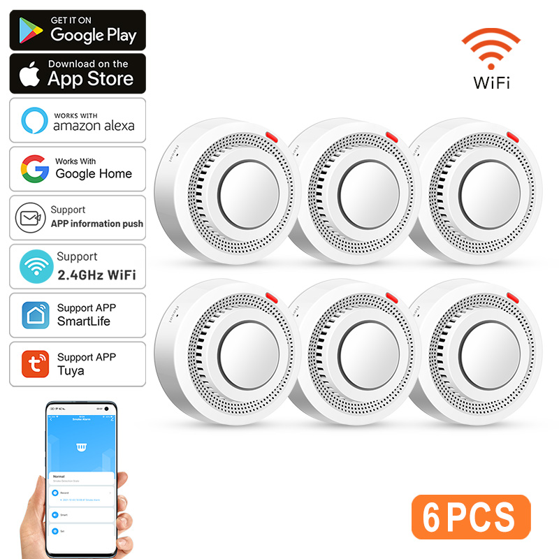 6Pack Tuya WiFi Smart Smoke Se - Smoke Detector Interconnected incelemesi ve fiyatı